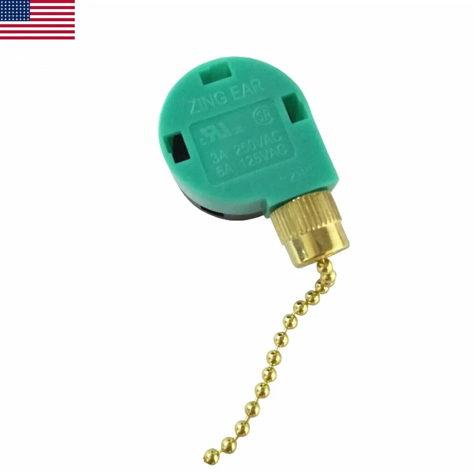ZING EAR ZE-268S6 Pull Chain Switch 4 Wire 3 Speed Ceiling Fan Switch 6A 125V US - Image 2 of 4
