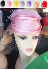 Silky Beret Feather Kentucky Derby Wedding Hat Church Dressy Cocktail Fascinator