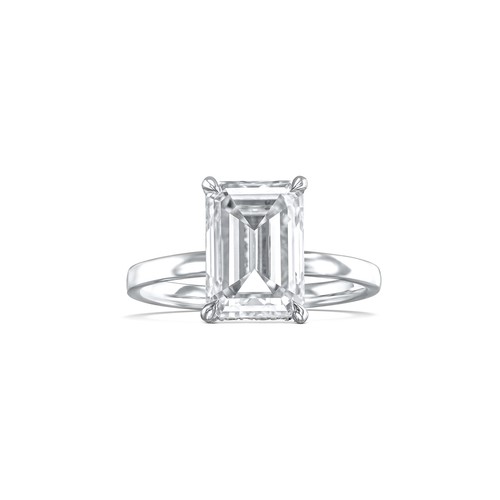 IGI Certified Diamond Ring VS1 E Emerald Cut 3.05 Ctw Lab-created Best Price - Picture 2 of 8