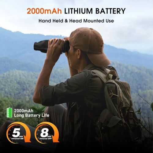 5X Night Vision Goggle Head Mounted Hands Free Infrared Binoculars 984FT USB.... - Picture 6 of 8