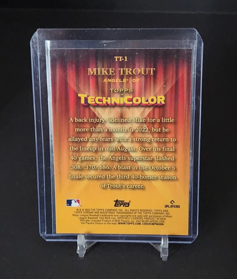 2023 Topps Chrome Baseball Mike Trout Technicolor TT-1 - Image 2 of 2