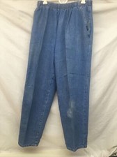 Vintage Chic Women's Size 12/14 Elastic Waistband Stretch Blue Denim Jeans