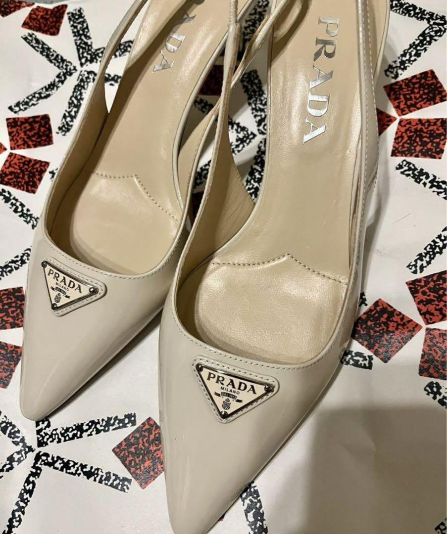 希少】PRADA サンダル ハイヒール バイカラーブラウン ホワイト 希少】PRADA サンダル ハイヒール バイカラーブラウン ホワイト