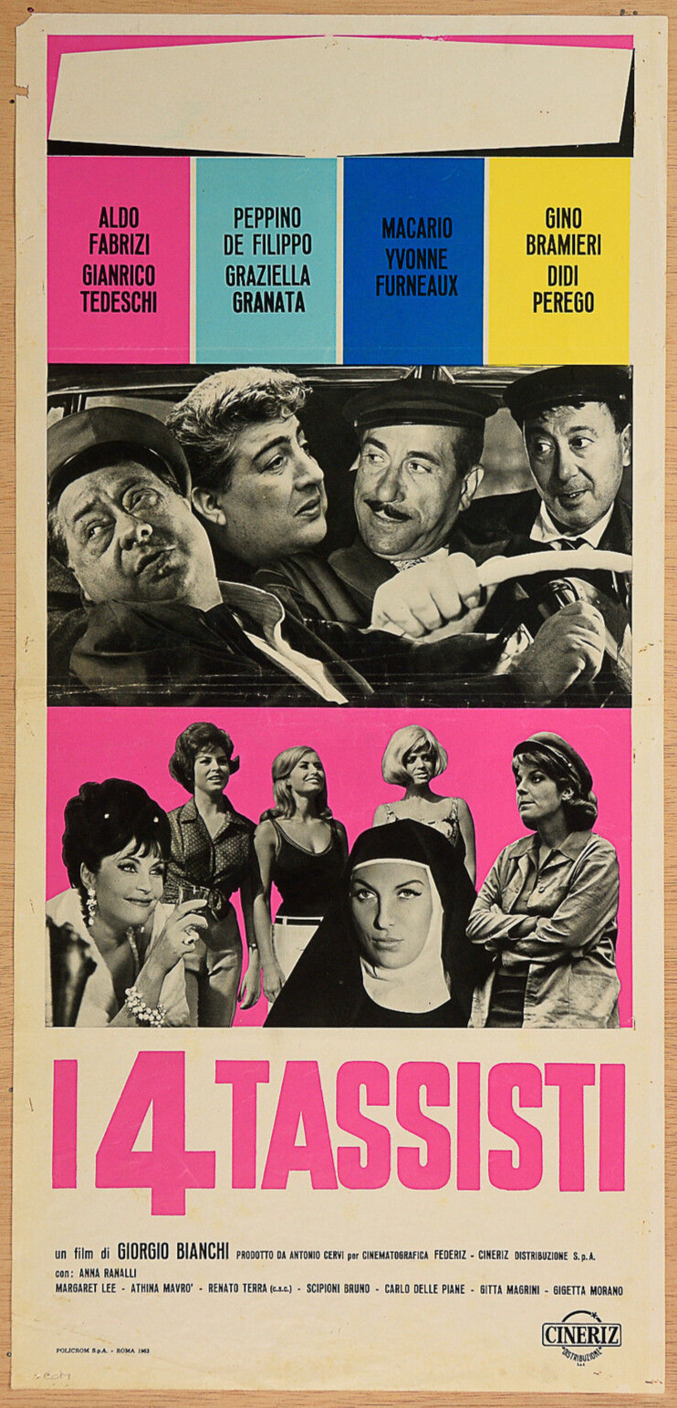 Locandina originale film I 4 tassisti (1963) - Regia di Giorgio Bianchi