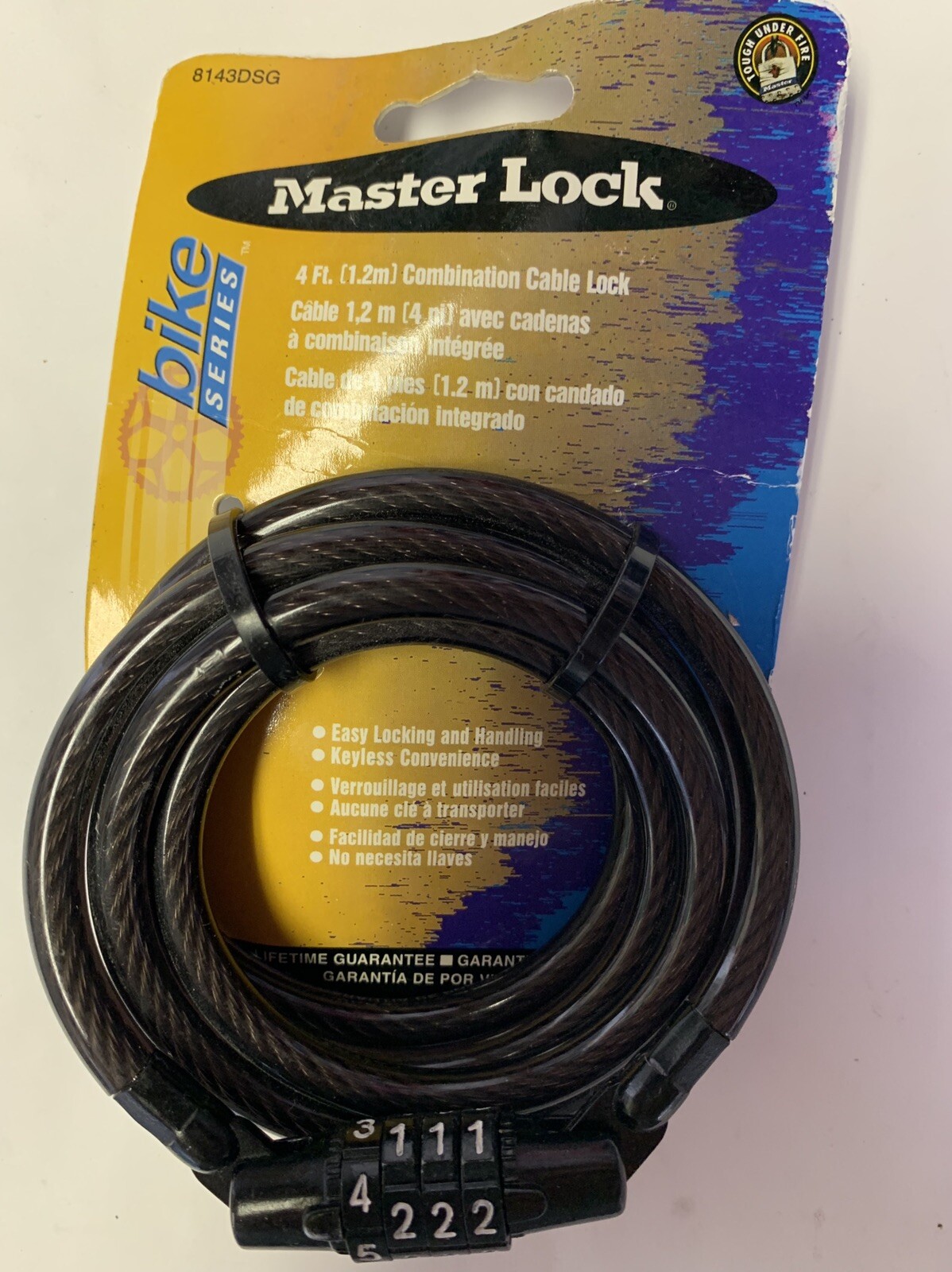 Master Lock Combination Bike Lock 4 Foot Long Black 8143D eBay