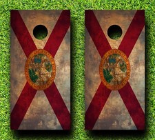 CH212B Florida Flag Cornhole Board Wrap LAMINATED Wraps Decals Vinyl Sticker