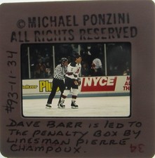 DAVE BARR  PIERRE CHAMPOUX BOSTON BRUINS NEW JERSEY DEVILS SLIDE 4