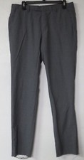 Hugo Boss Gray Slacks Pants Flat Front Men's 34 R Leenon1 x ufn Inseam Wool