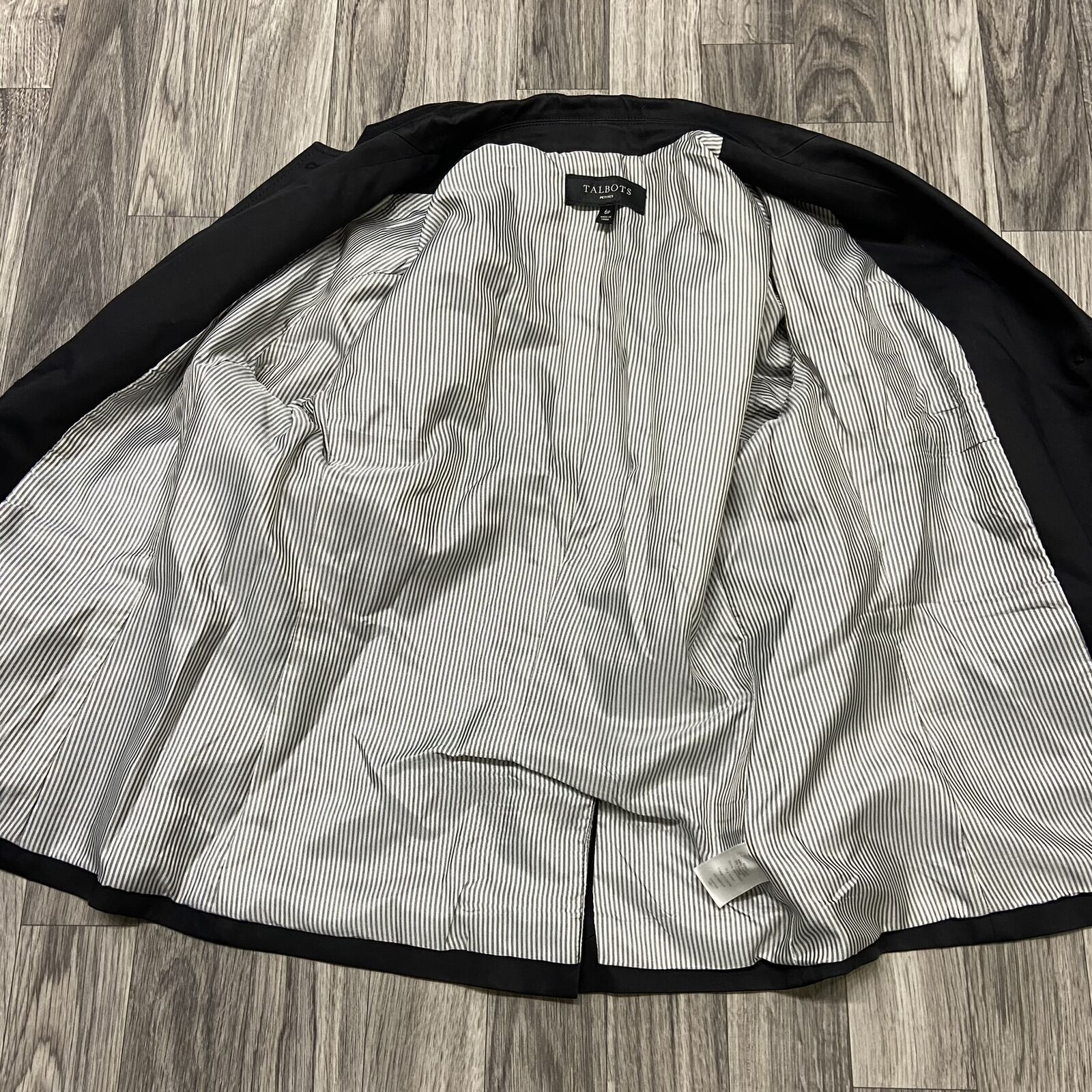 TALBOTS Button Front Lined Collared Black Blazer … - image 7