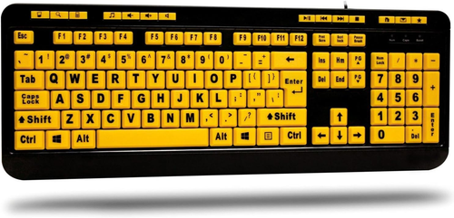 Clavier grand impression grandes lettres touches malvoyant ordinateur senior fil USB - Photo 2/9