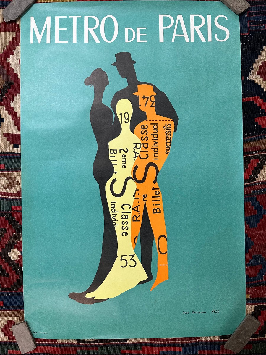 Vintage French Travel Poster 'Metro de Paris' | eBay