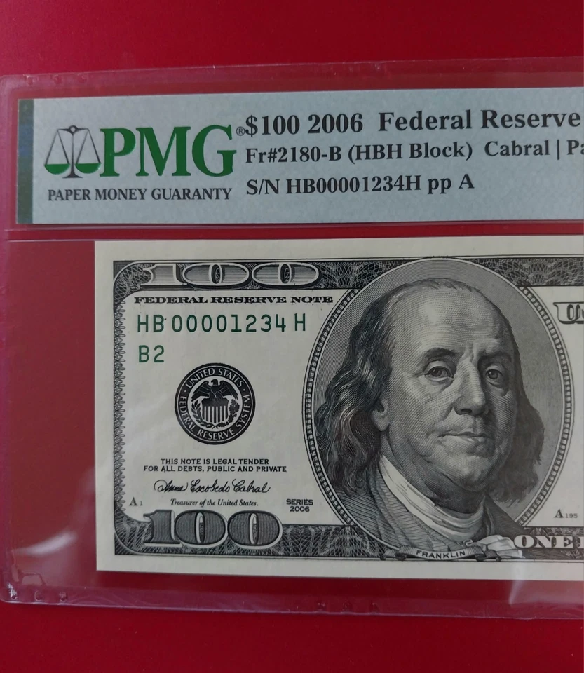 2006 US $100 Dollar Bill Federal Reserve Note Ladder PMG 67EPQ - Image 3 of 4