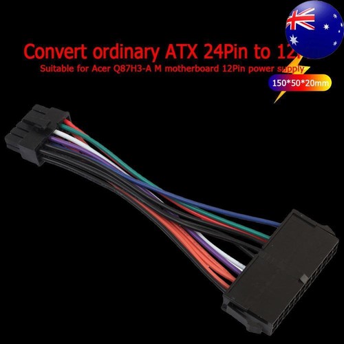 15cm ATX 24 Pin to 12 Pin Motherboard Power Cable Adapter for Acer Q87H3-AM