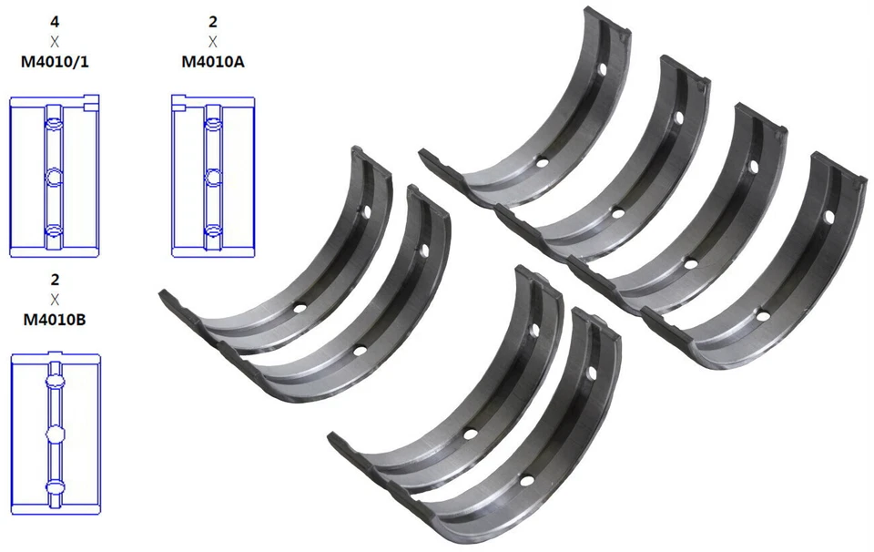 Enginetech BC1010 | Rodamientos principales para Isuzu 92-04 3,2 L 6 VD1 y 98-04 3,5 L 6VE1 Foto 3 de 4