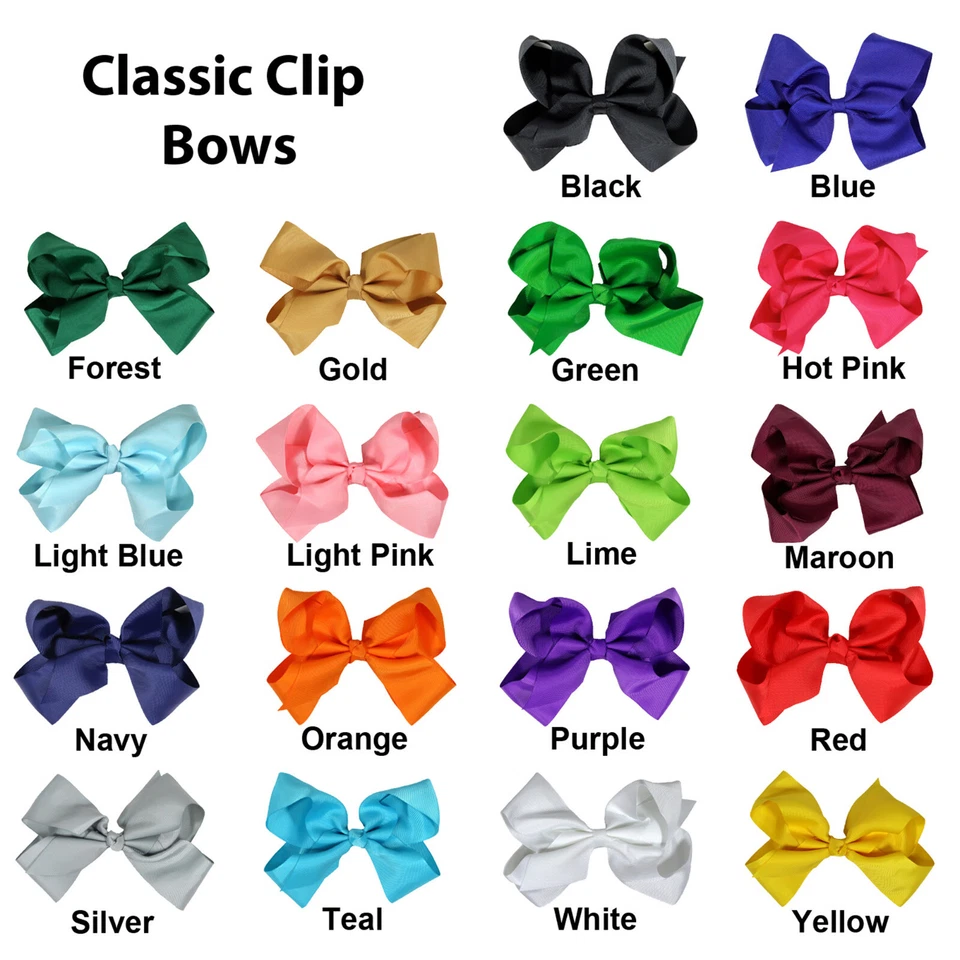 EE. UU. 1 JUMBO 6" Cheer Bow Clip Soporte Tú ELIGES Niñas Grandes Lazos de Pelo Grandes Softbol Foto 4 de 4