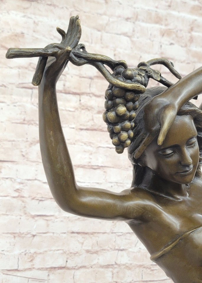 Bronze Sculpture Art Nouveau Deco Lady Statue 33" Tall Sculpture Marble