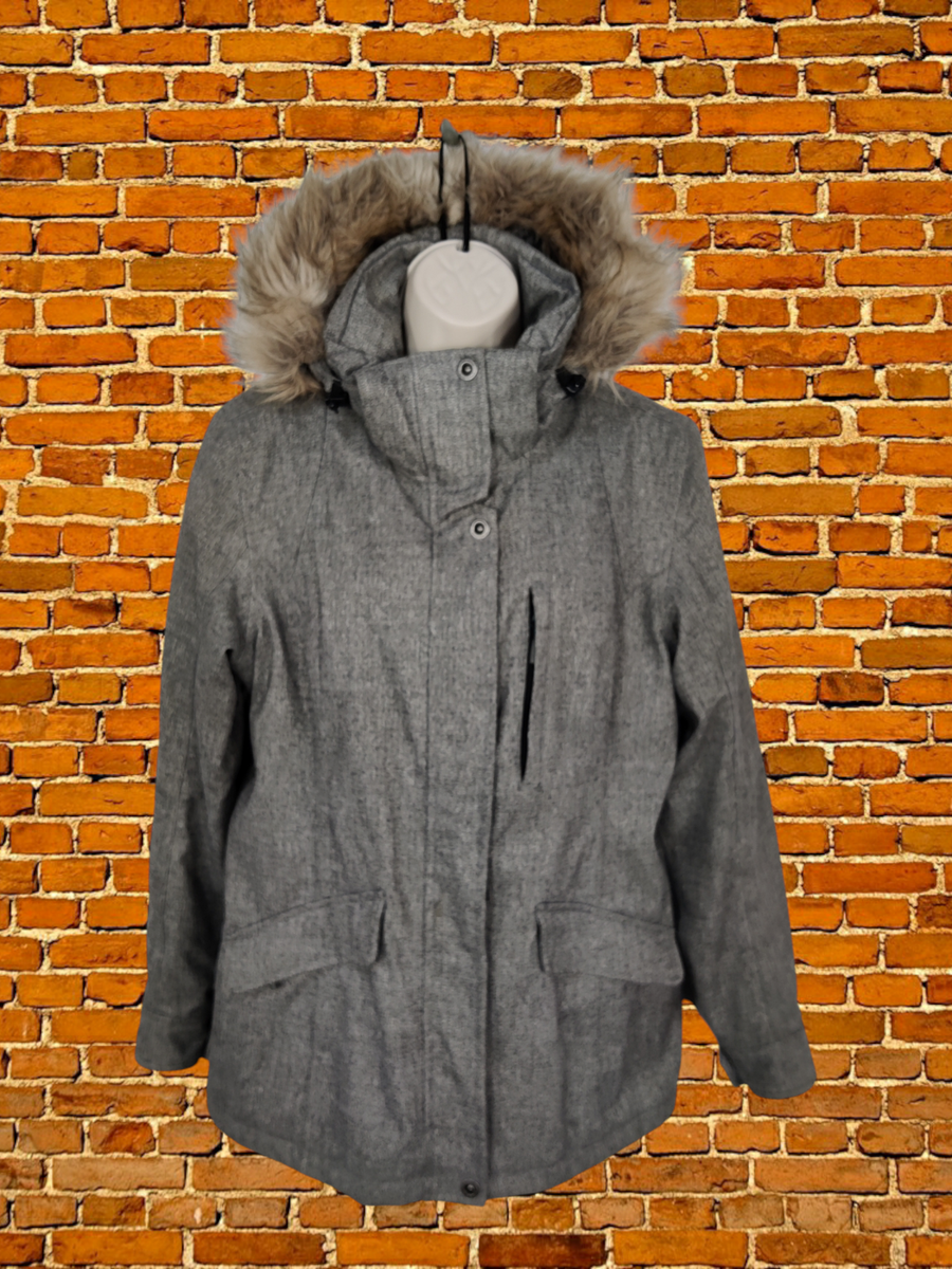 WOMENS AYACUCHO SIZE UK SMALL GREY LIGHT PADDED JACKET COAT