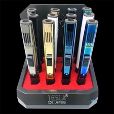 Tesla Coil Lighters Wand 2.0 Flat Body See Thru Chrome/Matte Single Flame Adjust