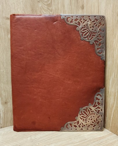 Antique Leather Sterling Silver Journal Notebook Boston USA  - Picture 1 of 13