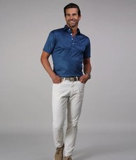 Collars and Co NWT Semi-Spread Collar Polo Blue Polka-dot - Size Small