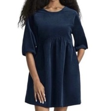 EVERLANE Corduroy Mini Dress Small Dark Navy Blue Women’s
