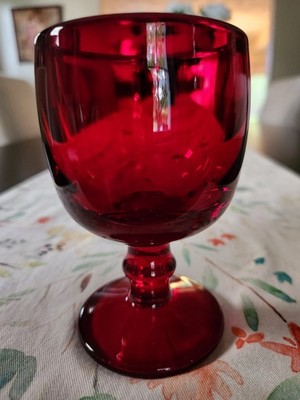 Vintage Imperial Glass Hoffman House Ruby Red Pedestal Goblet  4.75''