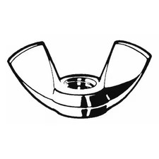 Zoro Select U51810.016.0001 Wing Nut, #8-32, Stainless Steel, Plain, 0.47 In,