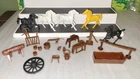 Vintage Marx Toys MPC Recast? 22 Piece Lot Brown Western Accessories Unmarked