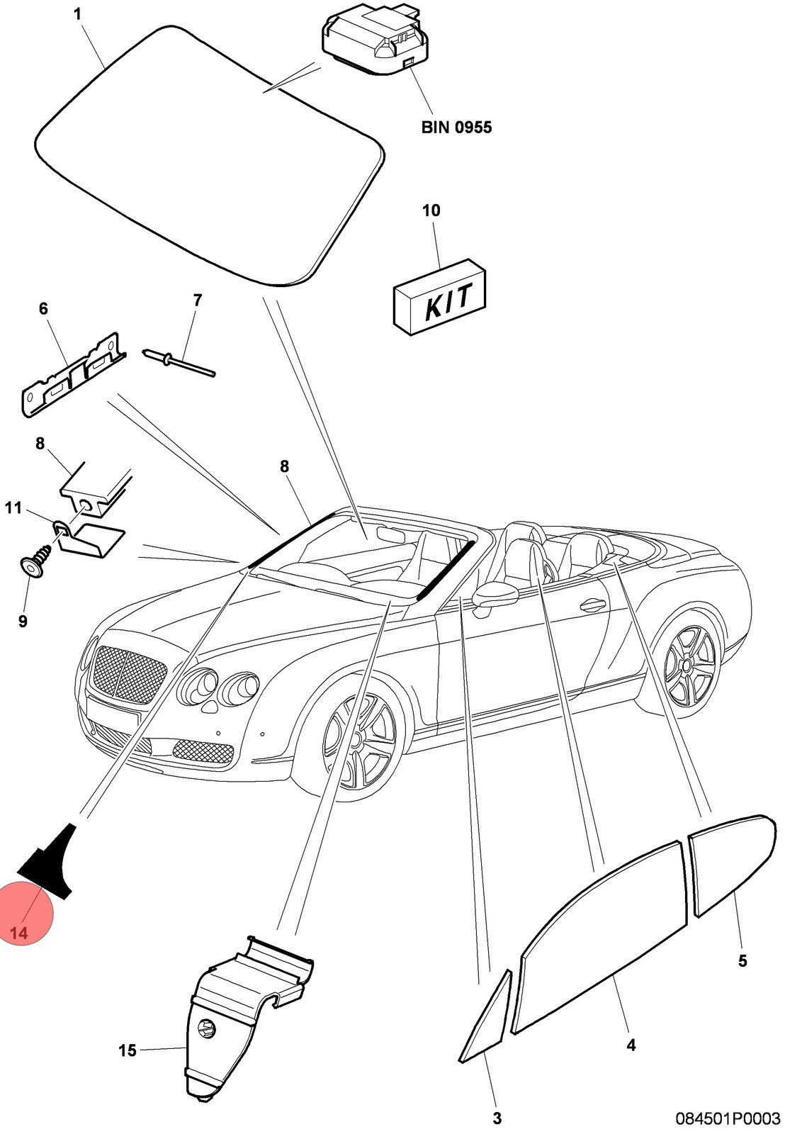 07-18 BENTLEY CONTINENTAL GTS WINDSHIELD LEFT RIGHT A PILLAR REVEAL MOLDING OEM