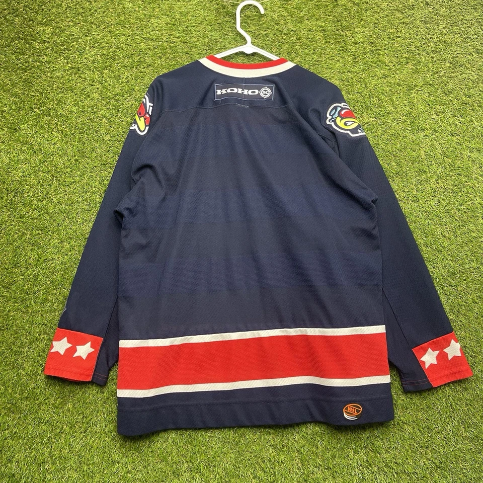 Vintage Columbus Blue Jackets Jersey Mens Large NHL Stinger KOHO Maska Air Knit - Image 2 of 4