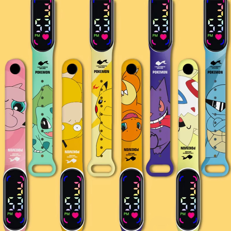 Pokemon Kids Watch Pikachu LED Digital Waterproof Boys Girls Christmas Gift