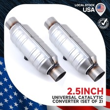 2pcs 2.5 Inch Inlet Outlet Universal Catalytic Converter Stainless Steel Epa 2pcs 2.5 Inch Inlet Outlet Universal Catalytic Converter Stainless Steel Epa