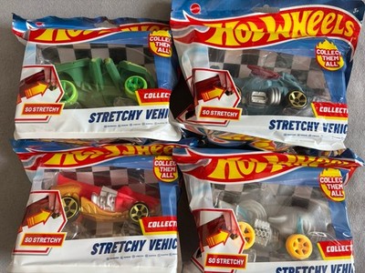 Hot Wheels Stretchy Fahrzeuge - Komplettsatz 4 verschiedene Modelle - portofrei