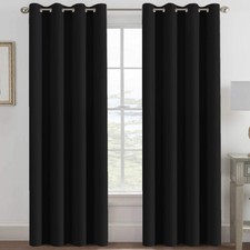 H.VERSAILTEX 100 Blackout Curtains for 52"W x 96"L Pack of 1 , Jet Black