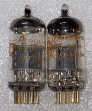 Amperex PQ 6201 (12AT7) Gold Pin Vacuum Tubes Amplitrex Tested Strong