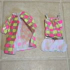 Vintage Collectible Barbie 1968 Mod Sparkle Squares #1814 Coat And Dress TLC