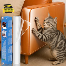 118" 11.8" Cat Scratch Furniture Protector for Leather Couch   No Pins Clear ant
