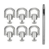 6Stk Metallnieten 8Mm D-Ring Knopfnieten Mit 3,5Mm Lederlochstanze, Dunkelgrau