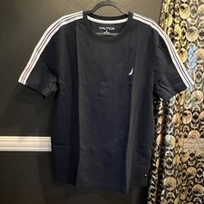 Nautica Men  s Navy Blue Short Sleeve 100 Cotton Casual Shirt Size XL