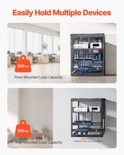 New 12U Open Frame Network Rack, 23 in Depth, Wall Mounted or Floor Standing S