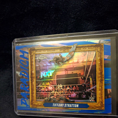 ​2025 Topps Chrome WWE Tiffany Stratton Paradigm Blue Refractor /150 #PAR-TST