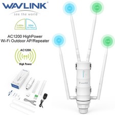 WAVLINK AC1200 Outdoor WiFi Range Extender High Power Long Range WiFi Router POE