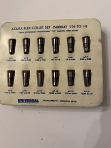 Nice Acura-Flex 9400042 Collet Set 1/16" - 14" Complete Set
