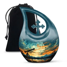 Cosmic Swirl Over Lake Urns Ashes Adult Female Cremation Urns For Ashes