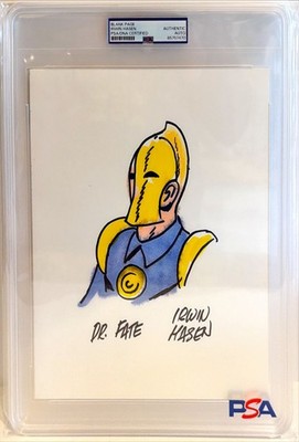 Irwin Hasen Dr Fate DC Original Art Sketch Signed Auto 8.5x11 Board Card PSA DNA
