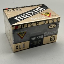 SEALED Lot Of 5 Maxell XLII 90-Minute Blank Audio Cassette High Bias