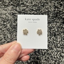 Kate Spade New York Earrings Studs Gold Flower Cubic Zirconia Brand New