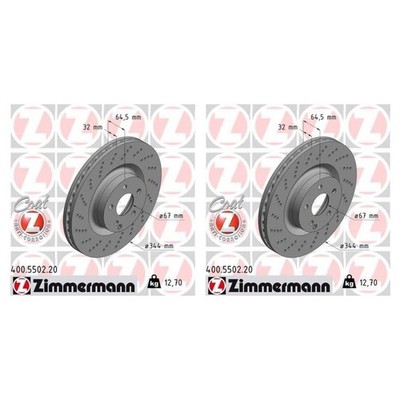 SET-452400550220-2 Zimmermann Brake Discs 2-Wheel Set Front RWD AWD  for MB E400