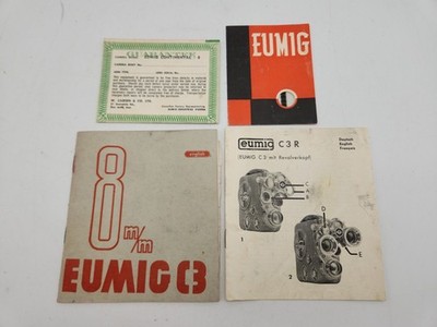 2 Eumig C3 & C3R 8mm Movie Cine Film Camera Instruction Manual Guides
