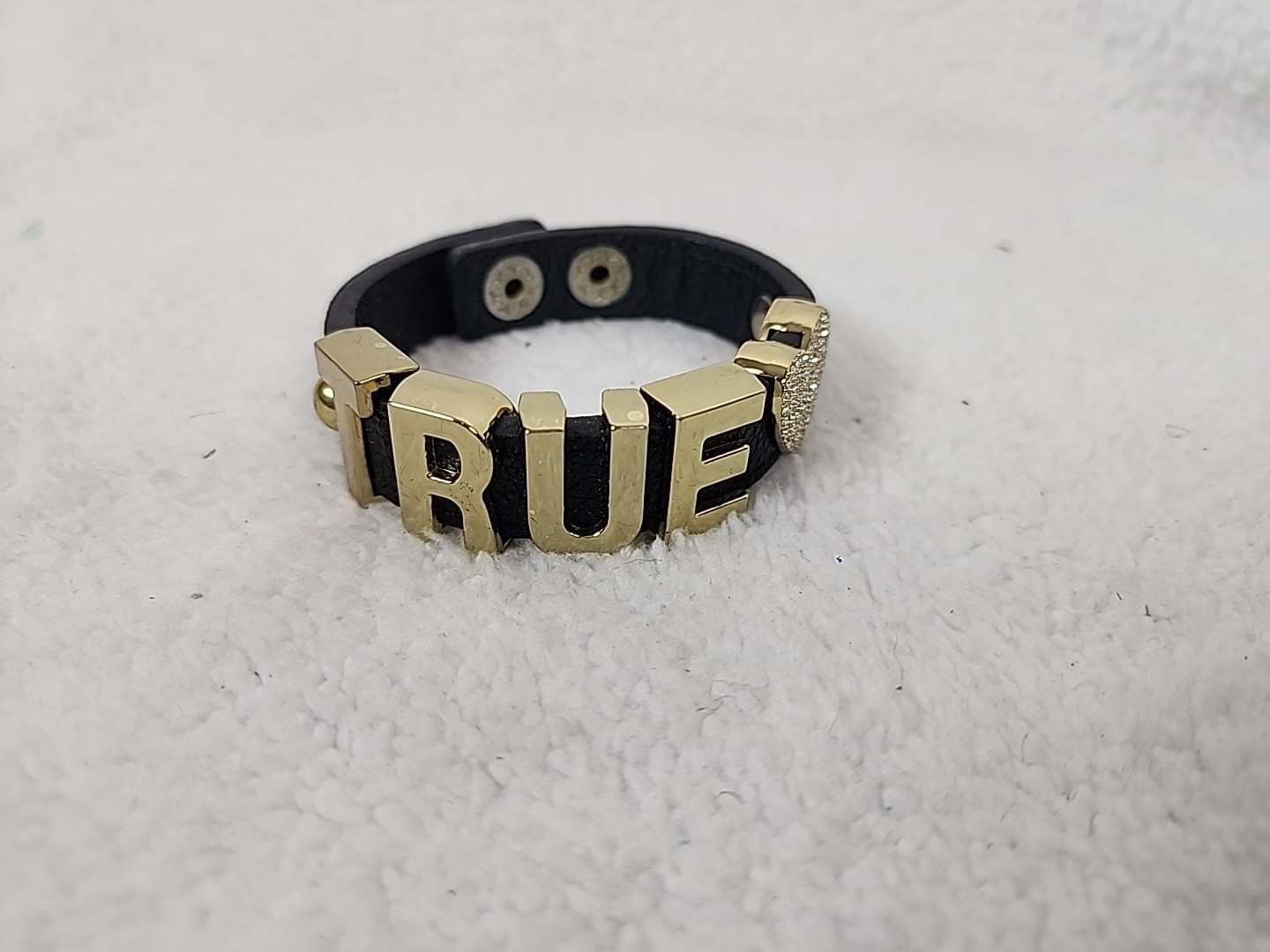 BCBGeneration Leather snap bracelet Bold Gold Ton… - image 1